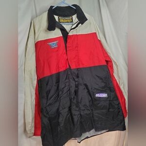 Fieldsheer Motorcycle Rain Guard Large L mens Jacket Rain Coat Red Black White